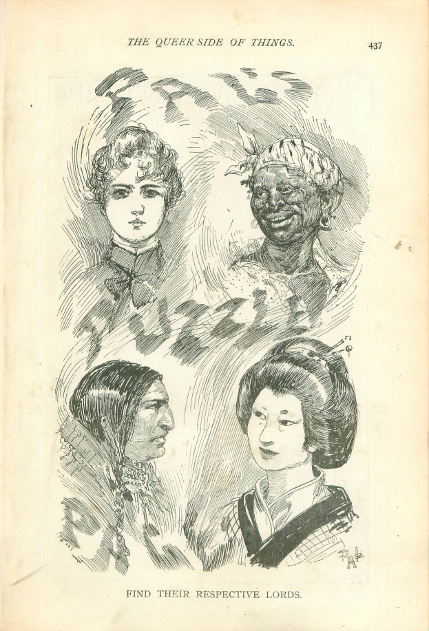 Altes Buch mit dem Titel "Die queere Seite der Dinge" mit vier illustrierten Frauenköpfen auf dem Cover.