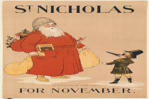 Der Umschlag des Buches "St. Nicholas für November" zeigt Santa Claus und ein Kind.