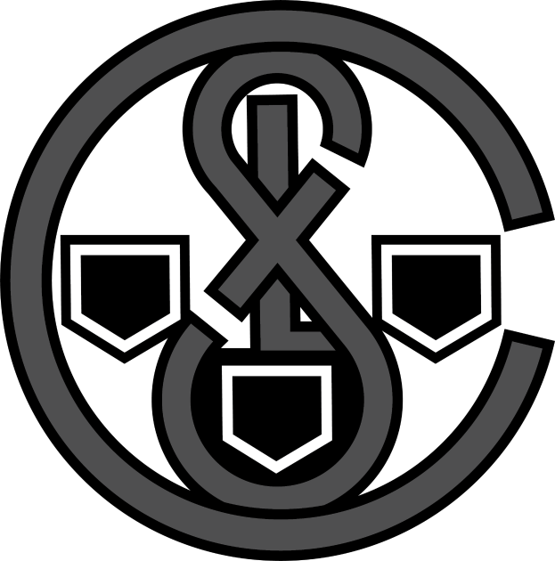 Ein schwarzes und weißes Logo mit einem weißen Anker in der Mitte eines schwarzen Kreises, mit einem weißen Rand und der Aufschrift "Real Madrid" darunter.