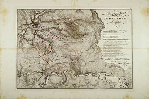 Alte detaillierte Karte von Würzburg, Deutschland, mit Textanmerkungen, die Straßen, Gebäude, Sehenswürdigkeiten, Bevölkerung und Straßen zeigen.