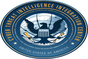 Das Logo des Cyber Threat Intelligence Integration Center (CTIC) zeigt einen blauen Kreis mit einer weißen Silhouette einer Person in der Mitte, umgeben von einem weißen Ring mit dem Text "CTIC" in Blau auf einem weißen Hintergrund.