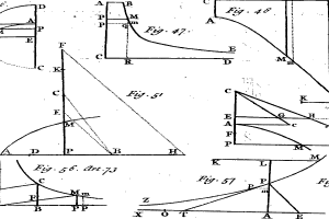 Eine Patentzeichnung einer gekrümmten Linie mit einer gekrümmten Kurve und einer geraden Linie, die sich in der Mitte schneiden, mit der Beschriftung "Patentzeichnung einer gekrümmten Linie" auf dem Papier.